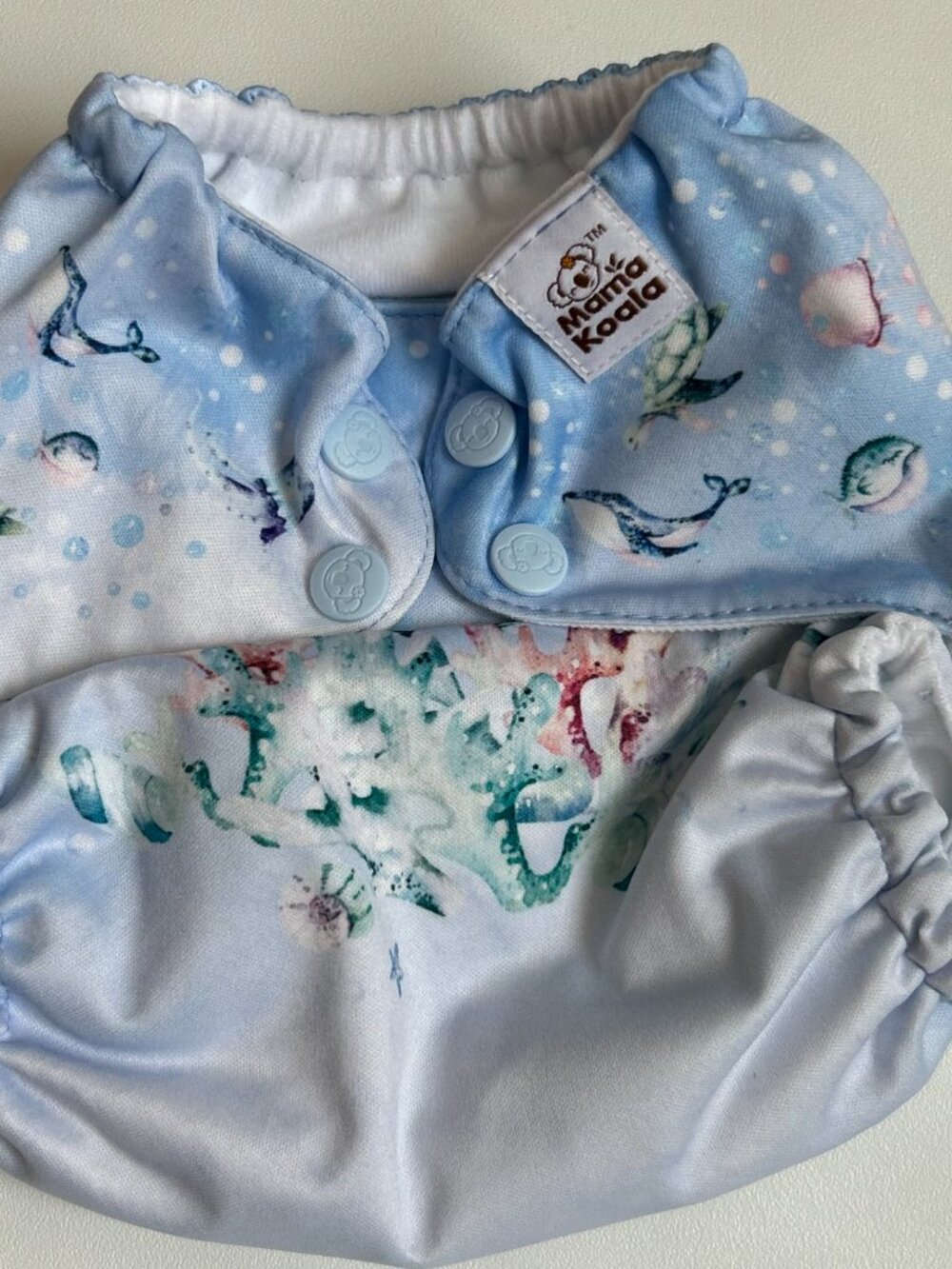 Mama Koala Ocean Sea Life Pocket Cloth Diaper OS No Insert NEW